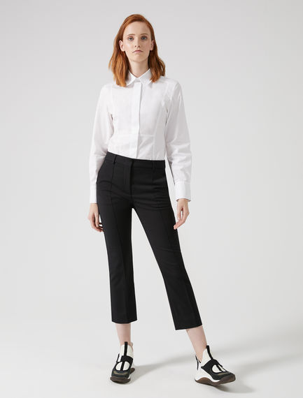Pantaloni cropped in cotone