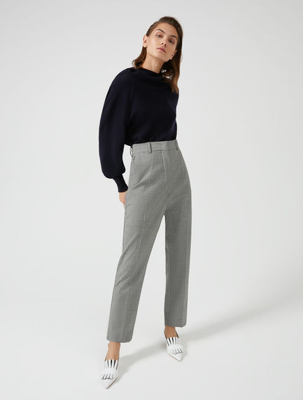 Pantaloni sartoriali in tessuto pied de poule