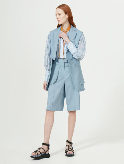 Blusa trasformabile in chiffon stampato