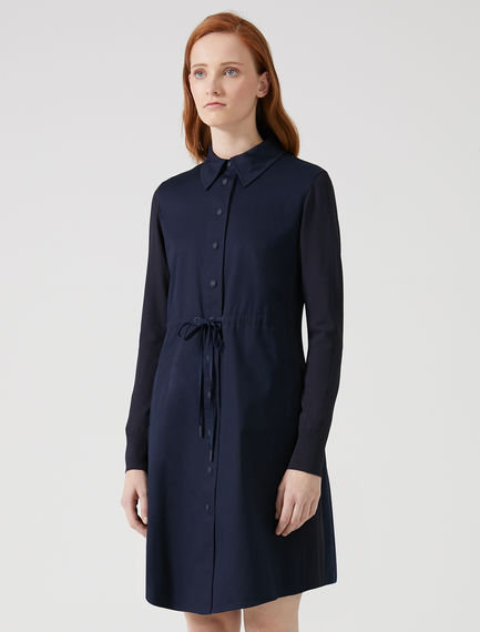 Chemisier in gabardine arricciata
