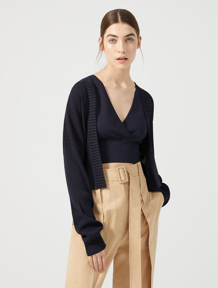 Cardigan cropped in viscosa