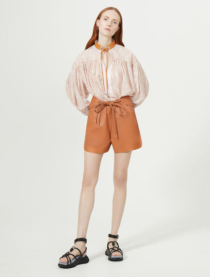 Nappa Leather Boyfriend Shorts Sportmax