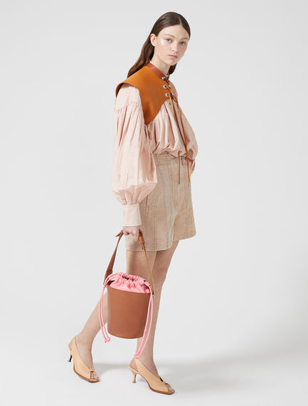 Borsa a secchiello con coulisse