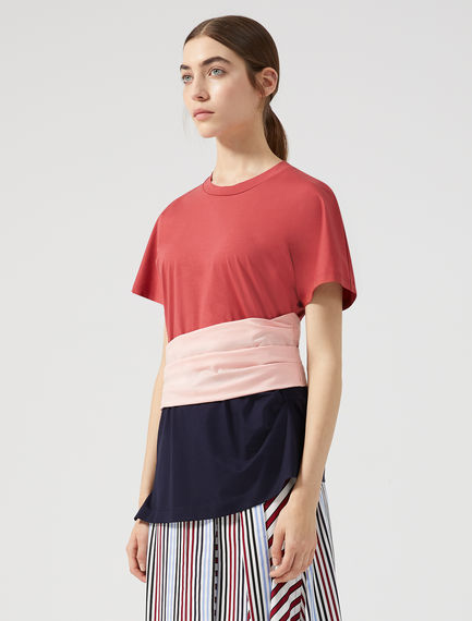 T-shirt con fusciacca drappeggiata