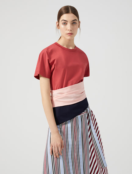 T-shirt con fusciacca drappeggiata