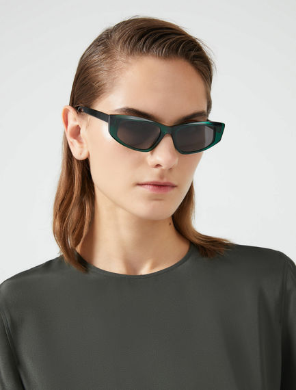 Occhiali a maschera in acetato verde