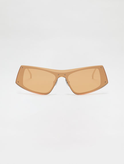 Occhiali a maschera in acetato trasparente oro
