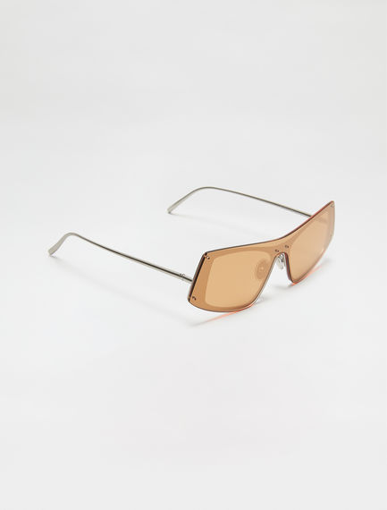 Occhiali a maschera in acetato trasparente oro