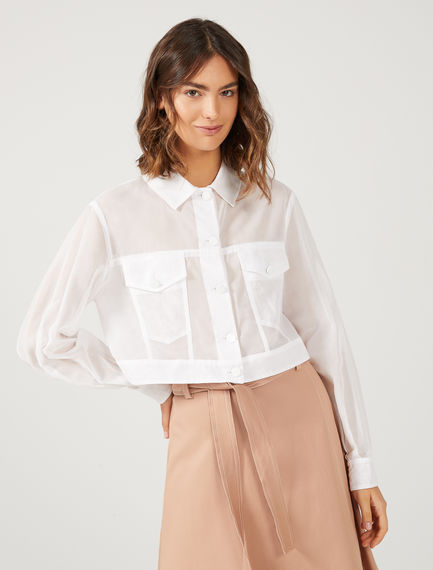 Giacchina stile denim in organza