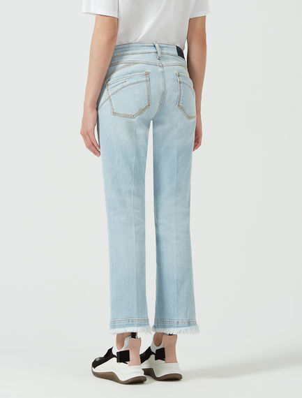 Fringed Kick Flare Jeans