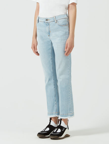 Fringed Kick Flare Jeans