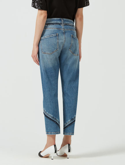Oblique Fringed Jeans