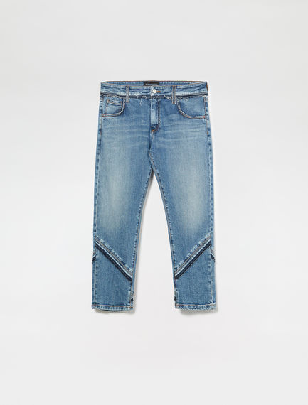 Oblique Fringed Jeans