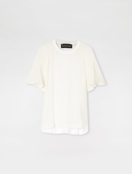 T-shirt con maniche a petalo