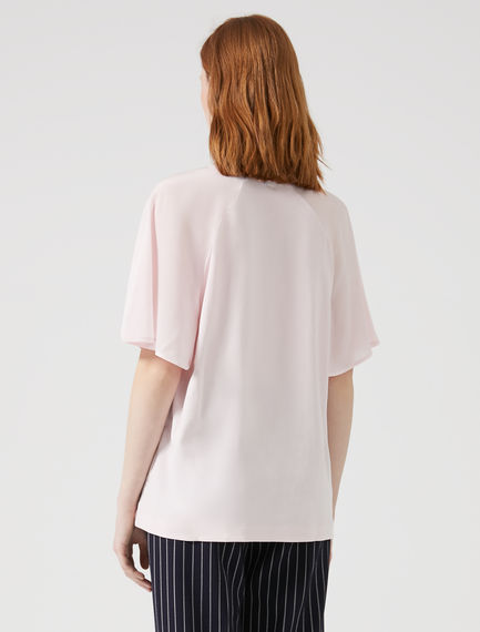 T-shirt con maniche a petalo