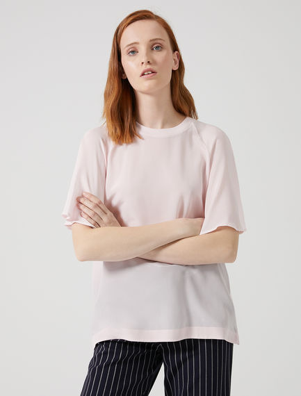 T-shirt con maniche a petalo