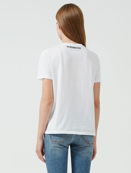 T-shirt con paillette ricamate