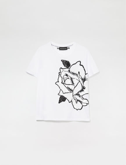 T-shirt con paillette ricamate