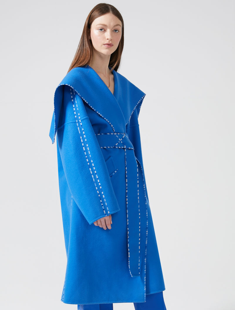 blue wrap coat