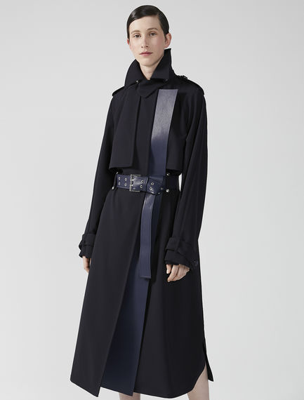 Trimmed Wool Trench Coat Sportmax