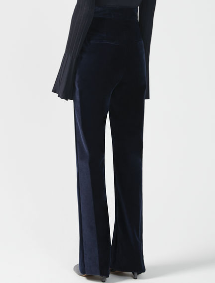 Pantalone in velluto a contrasto