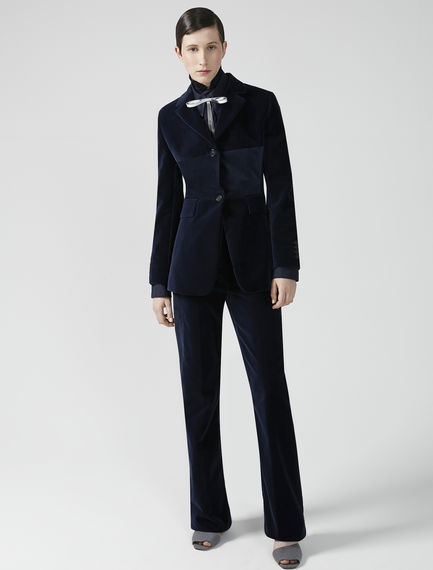 Pantalone in velluto a contrasto
