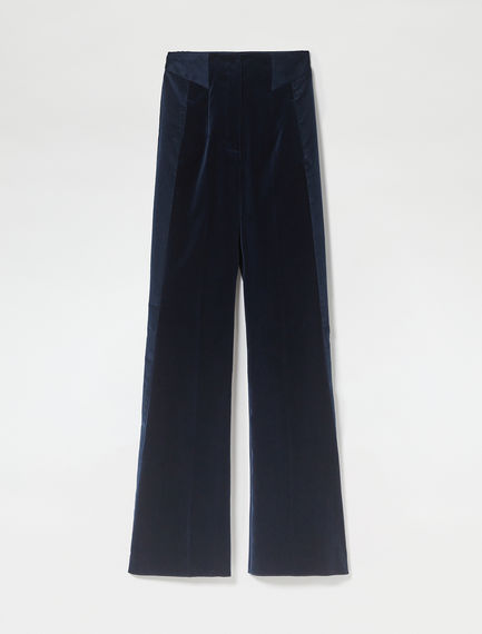 Pantalone in velluto a contrasto