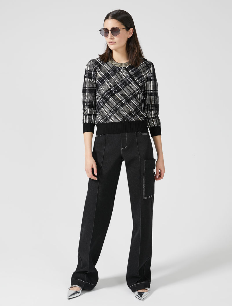 high waisted cotton trousers