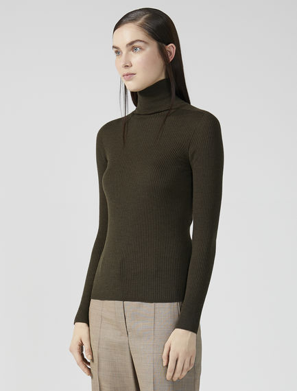 Maglia collo alto a costine