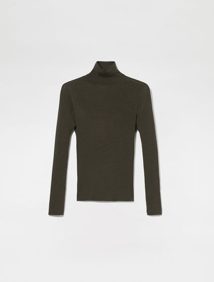 Maglia collo alto a costine