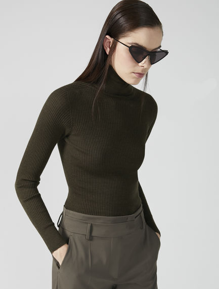 Fine Ribbed Roll Neck Sweater Sportmax