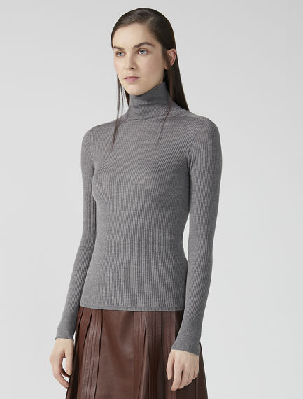 Maglia collo alto a costine