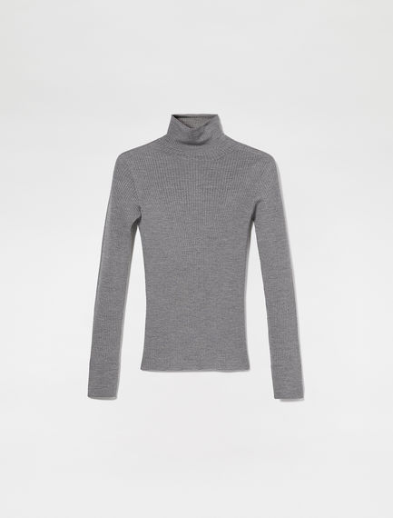 Maglia collo alto a costine