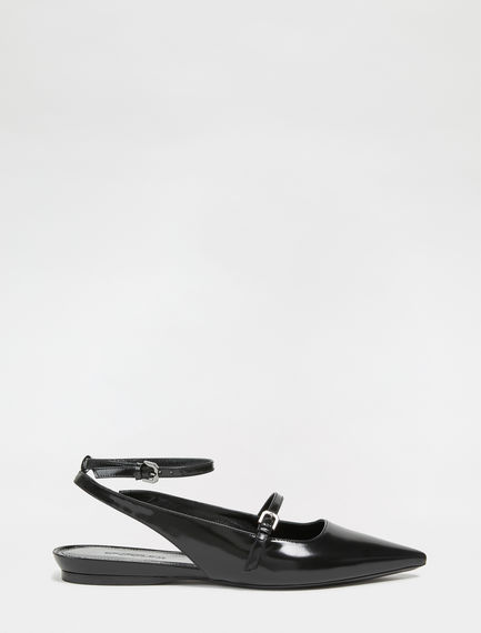 Mirrored Calfskin Ballerina Pumps Sportmax