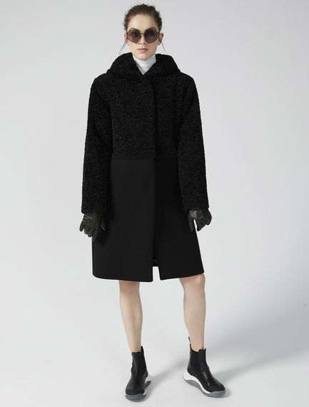 Cappotto con doppio materiale