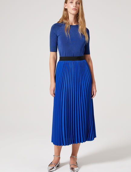 Lustrous Sunray Pleat Crepe Skirt Sportmax