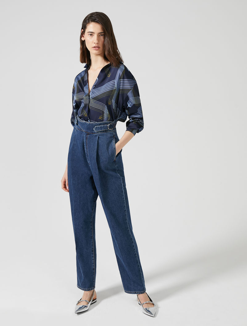 high waisted jean trousers