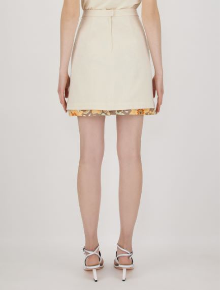Reversible gabardine skirt