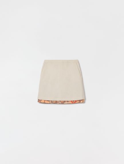 Reversible gabardine skirt
