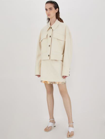 Reversible gabardine skirt