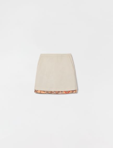 Reversible gabardine skirt