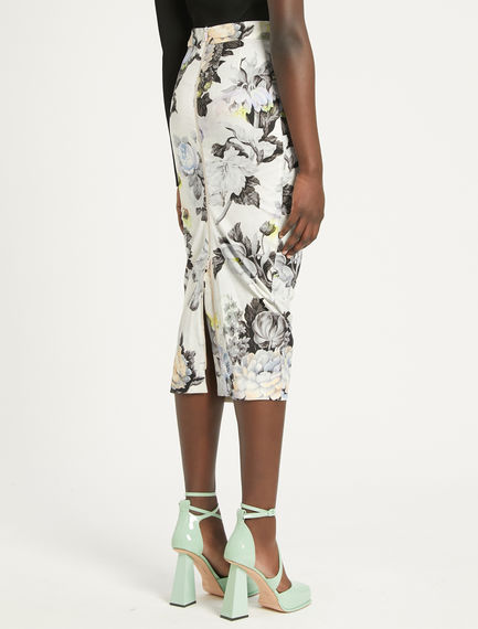 Floral-print pencil skirt