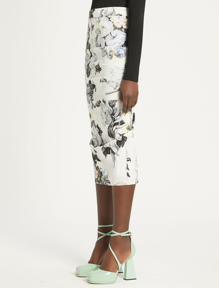 Floral-print pencil skirt