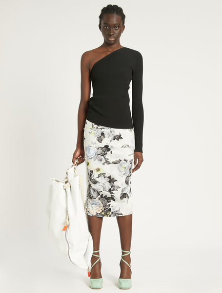 Floral-print pencil skirt