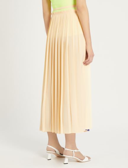Pleated crepe de chine skirt