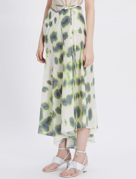 Printed crepe skirt