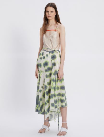 Printed crepe skirt