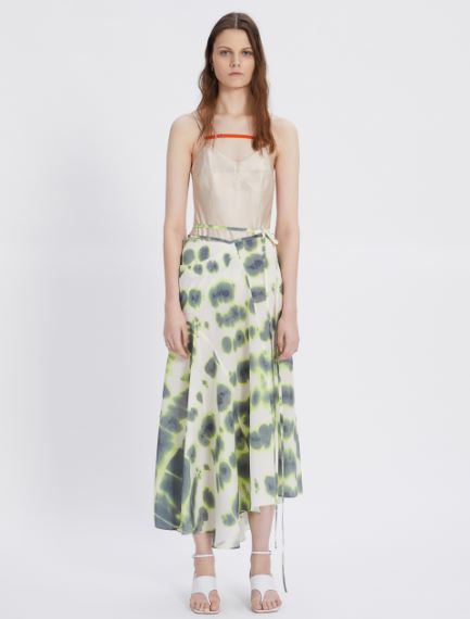 Printed crepe skirt
