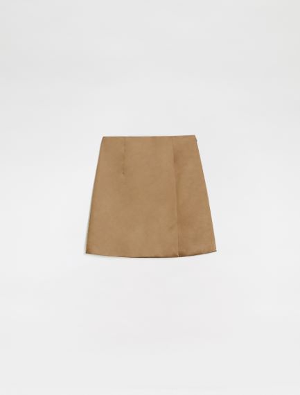 Mini skirt in heavy satin
