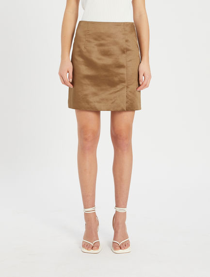 Mini skirt in heavy satin
